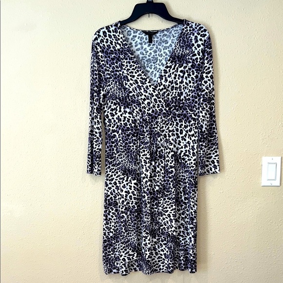 Women’s SOMA soft stretchy animal print loungewear popover dress size Medium - Picture 1 of 7